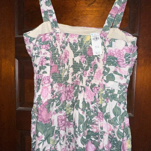 NWT Abercrombie & Fitch | A&F Emerson Linen-Blend Wide Strap Midi Dress Floral - Picture 4 of 7